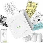 Nelko Sticker Printer, PM230 Bluetooth Portable Mini Printer with 3 Rolls, for DIY Creation, Study Notes, Pictures, Receipts, List, Multiple Templates for Phone & Tablet, White
