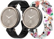 Replacement Bands for Garmin Lily Bands Band Women Accessories- Garmin Lily Silicone Colorful Printed Strap Pattern Sport Band Small Large (Black&Bird)