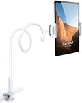 Gooseneck Tablet Mount Holder for Bed - Lamicall Flexible Tablet Arm Clamp, Bed Stand Conpatibile for iPad Mini 7.9, Air 9.7 10.2, Pro 10.5/11, Switch, Galaxy Tabs and More 4.7-11" Devices- White