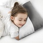 Wakefit Hollow Fibre Kids Sleeping Pillow (White and Grey, 12 X 18 Inch, Set of 2, Polyester Fabric,) 3 Months Warranty