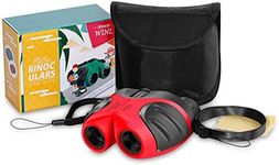 Fun Toy Best Gifts for Teen Girl, Compact Shock Proof Binocular for Kids Toys for 3-12 Year Old Girls to Watching Wildlife or Hiking(Red)