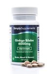 Ginkgo Biloba 6000mg | 120 Tablets | Vegan & Vegetarian Friendly | Manufactured in The UK