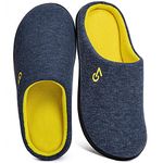 VeraCosy Men's Two-Tone Memory Foam Slippers, Blue/Maize, 10/11 UK