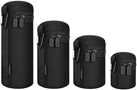 ARVOK Lens Pouch Set, Water Resistant Protective Lens Cases for DSLR Camera Lens, 4 Size Thick Camera Lens Bag for Nikon, Tamron, Sigma, Pentax, Sony, Olympus, Panasonic