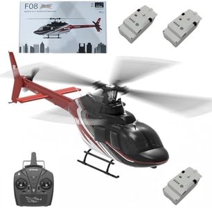 Razordon F08 Bell206 RC Helicopter Model with Optical Flow Positioning, 1/27 Scale 6CH Brushless Direct-Drive Stabilized Helicopter 6G/3D Brushless Flybarless Aircraft for Adults - 3PCS Battery