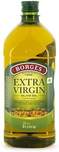 Borges Extra Virgin Olive Oil - 2L |Unrefined & Cold Pressed Oil|Packed in Spain |75% MUFA | Rich in Antioxidants | Ideal For low heat cooking like sauteing & grilling, salad dressing