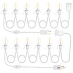 2 Pack Accessory Cord with 6 LED Light Bulbs, 11.6 Ft Christmas Village Lights with Switch and Female Plug C7 Light Cord for Christmas Village House, Halloween Pumpkin, Craft, Holiday Lighting