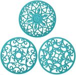 Smitchraft Silicone Trivets Hot Dishes, Pots & Pans, Hot Pads Kitchen Quartz Countertops, Pot Holders Trivet Mat, Non-Stick Heat Resistant Mats Counter & Table, Teal Kitchen Decor Accessories Set 3