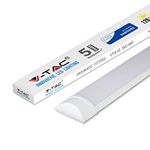 V-TAC 10W 1ft LED Batten Fittings Integrated Tube Lamp 4000K Day White 300x74x24mm Wall and Ceiling Lighting 30000h Long Lifespan