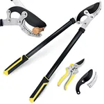 Jardineer Garden Loppers Pruners Set, Include 30" Anvil Loppers for Tree Trimming Heavy Duty with 2" Cutting Capacity, Bypass Pruning Shear and Spare Loppers Blade