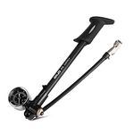 High Pressure Shock Pump (300 PSI Max) Fork & Rear Suspension Lever Lock on Nozzle No Air Loss (Black) (Black)