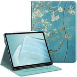 Fintie Folio Case for iPad Air 13-inch (M2) 2024, Multi-Angle Viewing Protective Stand Cover with Pencil Holder & Pocket, Auto Sleep/Wake, Blossom