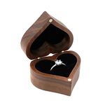 Custom Wooden Wedding Ring Box,Wooden Engagement Proposal Ring Bearer Boxes,Ring Case Ring Gift Box,Engagement Ring Box,Walnut Jewelry ring Storage Box for Proposal Wedding Anniversary Heart