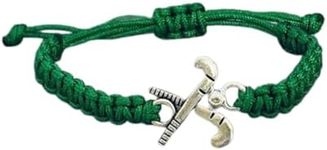 Sportybella Field Hockey Charm Bracelet, Field Hockey Jewelry Gifts, for Field Hockey Players, Teams & Coaches (Green)