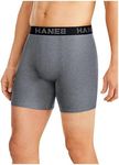 Hanes Ultimate Men's Total Support Pouch Boxer Brief, Black/Grey, Medium