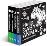 High Contrast Baby Book Set: 4 Board Books for Newborns