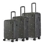 Nasher Miles Venice Hard-Sided Polycarbonate Terrazzo Printed Luggage Set of 3 Grey Trolley Bags (55, 65 & 75 cm)