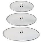 Antallcky 3 Pack Grease Splatter Screen for Frying Pan with Fold Flat Knob-Grease Splatter Guard Shield-No Cooking Oil Mess–No Burns–Ultra Fine Mesh Lids-Rust Free Stainless Steel- 9.8,11.5,13 Inch