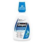 Orajel Antiseptic Oral Pain Rinse, Formulated For Mouth Sores, With Hydrogen Peroxide & Menthol, 473 mL