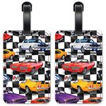 Muscle Cars - Image by Dan Morris - Luggage ID Tags/Suitcase Identification Cards - Set of 2, Multicolor