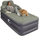 α阿尔法 A-ER-FA Twin XL Air Mattress with Built in Rechargeable Air Pump,Comfort Blow Up Mattress with Headboard and Cup Holder,Inflable Air Mattress,Soft Air Bed for Home,Temporary Guests,Outdoor Use
