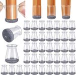 40 Pack Extra Small Chair Leg Floor Protectors Silicone Covers to Protect Floors Universal XS Clear Fit (8/16"-15/16")