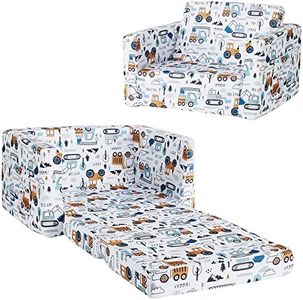 Ulax furniture Kids Sofa Couch, Children Flip-Out Chair 2-in-1 Toddler Chairs Convertible Sofa to Lounger, Children Furniture for Playroom