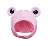 Soarsue Cute Plush Frog Hat Cap for Halloween Costume Cosplay Party (pink)