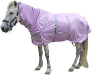 LEAFOREST Miniature Pony Horse Fly Sheet - with Neck Cover & Belly Band Breathable Mesh UV Protection Summer Sheets for Mini Horses Foal Yearling Donkey Violet 60 inches
