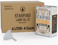 Stanford - Premium Lamp Oil - Clear Paraffin, Smokeless & Odorless, Ideal for Indoor and Outdoor Use - Case of 4 (16 Liters Total)