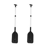 Plastic Boat Paddle, Telescoping Paddle 2PCS Aluminum Kayak Oars Plastic Boat Paddle for Jet Ski and Canoe Black