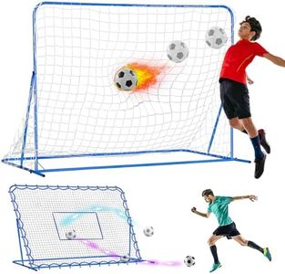 7x5FT Dual-mode Soccer Goal & Rebounder Net,Premium Durability for Intense Shooting Training,Quick-Switch Angle Soccer Training for Control,Passing Practice,Easy Setup Soccer Gifts for Kids Teen Adult
