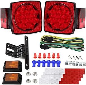 12V Trailer Light Kit DOT Certified Utility Trailer Lights for Boat RV Car Easy Assembly with Wire Harness Wafer LED Waterproof Durable All-in-one Tail Light Kit for Under 80 Inch
