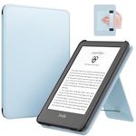 MoKo Case for 6" All-New Kindle(11th Generation 2022 Release), Lightweight PU Leather Cover Stand Shell with Hand Strap Auto Wake/Sleep for Kindle 2022 11th Gen e-Reader, Sky Blue