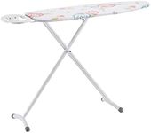 Amazon Basics Ironing Board with Oval Shaped Iron Rest, Classica, 109 cm x 35 cm, White, Floral