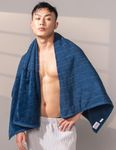 DAMENSCH 100% Cotton Super Soft Bath Towels Ultra Absorbent Odour Free Anti-Bacterial Quick Dry Long Lasting Colours Microfiber Bath Towels-Nightfall Blue