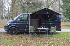 WILD EARTH SQUARE Sun Canopy Awning for Camper Vans, Van Conversions, Motorhomes or Caravans 240cm x 240cm DARK GREY