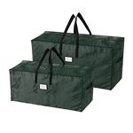 Set of 2 Christmas Tree Storage Bags - Waterproof Bags for 17-Foot Disassembled Artificial Trees, Garland, and Holiday Decorations by Elf Stor (Green)