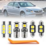 14pcs Accord Interior LED Lights Bulb Kit for Honda Accord 2008 2009 2010 2011 2012 Map Dome Trunk Lights Super Bright 6000K White LED Interior Light Bulbs Package + Install Tool