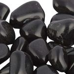 Foodie Puppies Black Polished River Rock Stones - (Black Jumbo, 3Kg) for Home Decoration, Aquarium/Fish Tank, Garden, and Swimming Pool Polished River Rock Unplanted Substrate(2cm - 4cm)