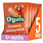 Organix Strawberry Weaning Wands, 6+ Months, 25 g (Pack of 5)