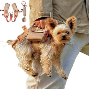 YorkieGogo Pet Carrier Sling & Backpack, Full Body Lift Harness, Soft Lift Support and Rehab Harness for Small Dogs and Cats (Khaki, XXS)
