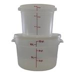 Habanerofire Cambro Bundle, 6 & 12 Quart Translucent Round Food Storage Containers with Lids and a Habanerofire Bowl and Pan Scraper