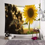 Boyouth Sunflower Tapestry Wall Hanging,Sunflower Under the Sun Pattern Digital Print Wall Tapestry for Living Room Bedroom Dorm Decor,59.1 Inch by 51.2 Inch