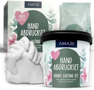 Amari® Juego de impresión de manos 3D para parejas y familias – Juego de impresión de yeso para manos – yeso mano yeso par manos yeso yeso impresión de yeso regalo