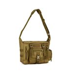 DETECH A4 14inch Waterproof Military Tactical Cross-body Laptop Bag,Camo Man's Messenger Bag, Molle Outdoor Travel Sling Shoulder Bag