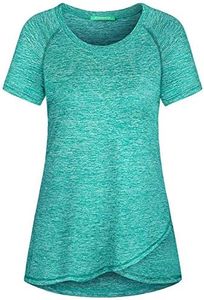 Kimmery Womens Workout Tops for Women Short Sleeve Shirts for Women Summer Tops Light Green Shirt XXL