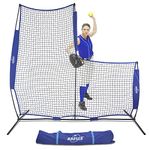 Kapler L Screen Baseball Softball Pitching Protection Net, 7x7FT Softball Baseball Screen Net with A Carry Bag.