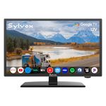 SYLVOX Smart RV TV, 24" 12 Volt TVs for RV Camper 1080P DC/AC Powered Television, Compatible with Google OS, Support Download APPs, Google Assistant, Bluetooth WiFi, 9-32V Wide Voltage Protection