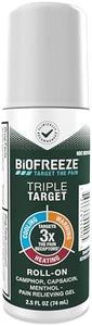 Biofreeze Triple Target Pain Relief Gel Roll On, Joint and Arthritis Pain Reliever with Menthol, Camphor, & Capsaicin, NSAID-Free Relief for Back, Neck, Shoulder, Knee, & Hip, 2.5 Fl Oz